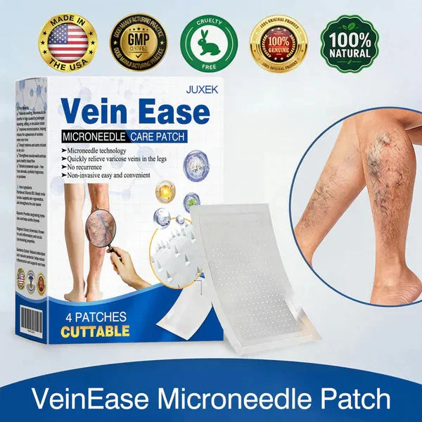 JUXEK® Vein Ease Microneedle Patch — Synlige årer væk på 7 dage! Ingen klinik, ingen sokker, bare sov og vågn selvsikker