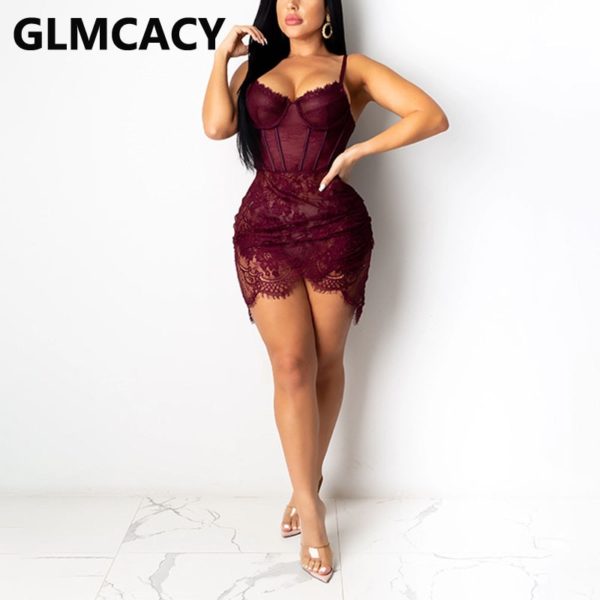 Eyelash Lace Bodice Sheer Mesh Dress - Billede 3